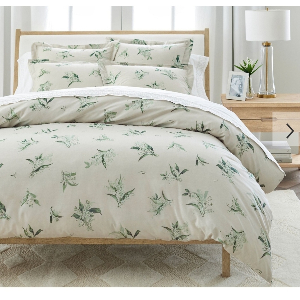 🌿 Monique Lhuillier Lily of the Valley Cotton Duvet Cover